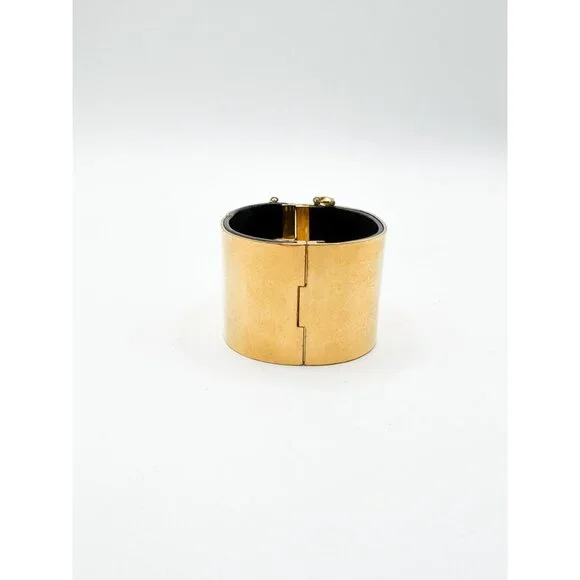 Celine Phoebe Philo Leather Manchette Hinged Bangle Bracelet Size M Italy Pouch - Picture 8 of 13